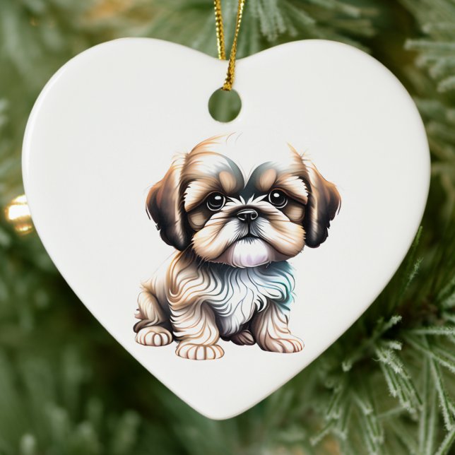 Personalisiert Shih Tzu Puppy Keramik Ornament (Von Creator hochgeladen)