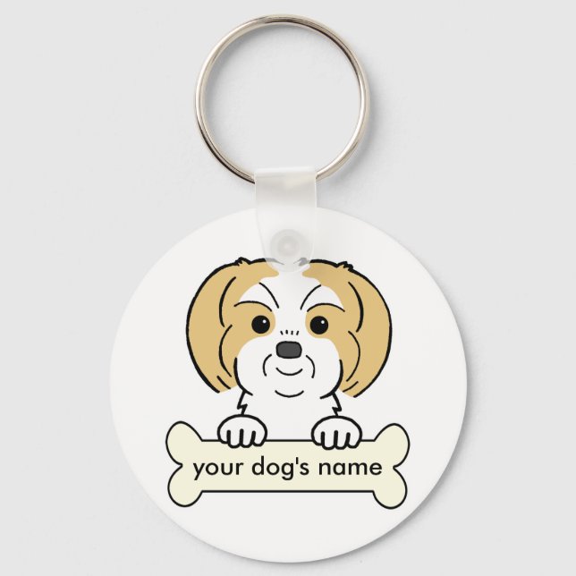 Personalisiert Shih Tzu Schlüsselanhänger (Vorderseite)