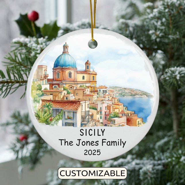 Personalisiert Siciliy Ornament, Italien Keramik Ornament (Von Creator hochgeladen)