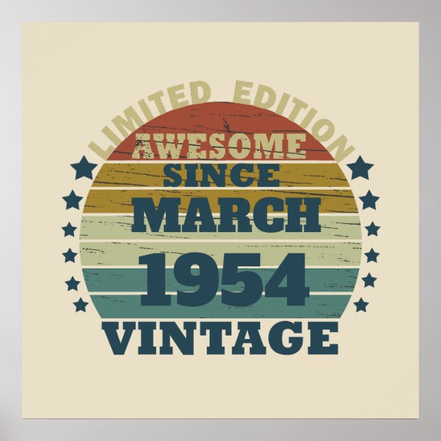 Personalisiert siebzig Vintagen 70. Geburtstag Poster (Vorne)