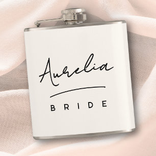 Personalisiert Signature Ivory White Bachelorette Flachmann