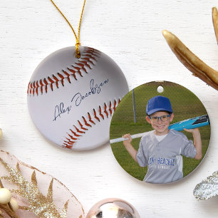 Personalisiert signiertes Baseball Keramik Ornament