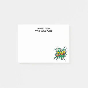 Personalisiert Simple Fun Comic Book ZAP Post-it Klebezettel