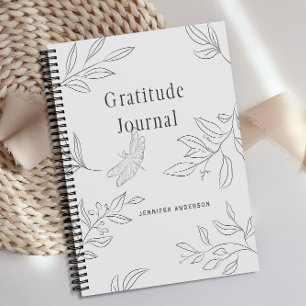 Personalisiert Simple Sketch Leaf Dankesblatt Notizbuch