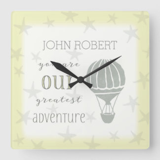 Personalisiert sind Sie unser Bestes Abenteuer Quadratische Wanduhr