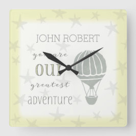 Personalisiert sind Sie unser Bestes Abenteuer Quadratische Wanduhr