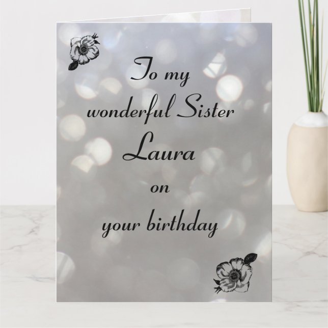 Personalisiert Sister Birthday Karte (Vorderseite)