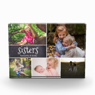 Personalisiert Sisters Foto Collage Tafel