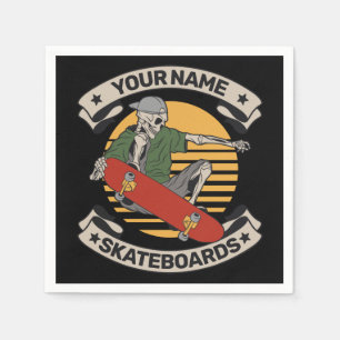 Personalisiert Skateboard Nose Grab Skeleton Skate Serviette