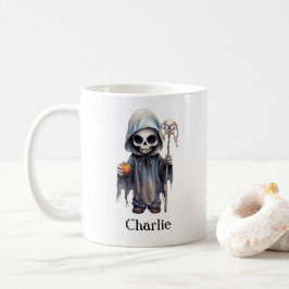 Personalisiert Skeletton Halloween Sensenmann Kaffeetasse