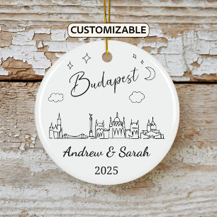 Personalisiert Skyline Budapest Ornament, Ungarn Keramik Ornament