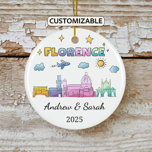 Personalisiert Skyline Florence Ornament, Italien Keramik Ornament