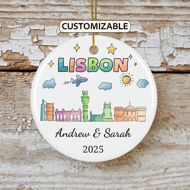 Personalisiert Skyline Lissabon Ornament, Portugal Keramik Ornament (Von Creator hochgeladen)