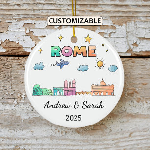 Personalisiert Skyline Rom Ornament, Italien Keramik Ornament
