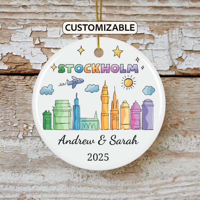 Personalisiert Skyline Stockholm Ornament, Schwede Keramik Ornament (Von Creator hochgeladen)