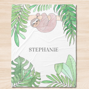 Personalisiert Sloth Girl Baby Blanket Fleecedecke