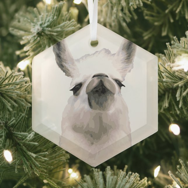 Personalisiert Snooty Snobby Llama Ornament Aus Glas (Insitu)