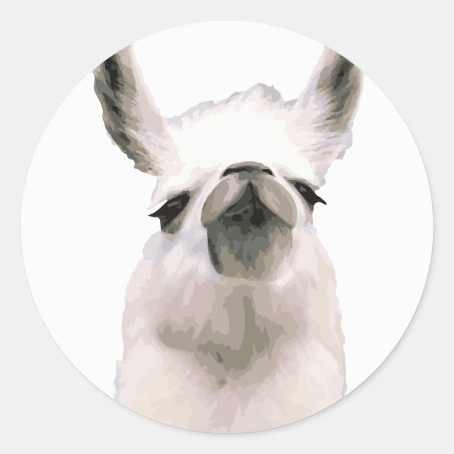 Personalisiert Snooty Snobby Llama Runder Aufkleber (Vorderseite)