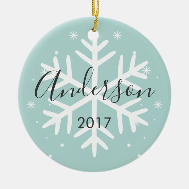 Personalisiert Snowflake Foto Weihnachtsschmuck (Vorne)