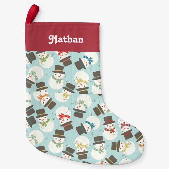 Personalisiert | Snowman-Party Kleiner Weihnachtsstrumpf (Vorderseite)