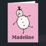 Personalisiert Snowman Weihnachten Karte<br><div class="desc">Diese personalisierte Weihnachtskarte zeigt den Snowman-Charakter der Weihnachtszeit-Crew.</div>