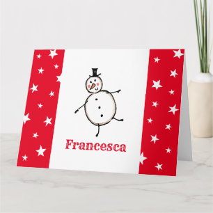 Personalisiert Snowman Weihnachten Karte