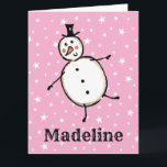 Personalisiert Snowman Weihnachten Karte<br><div class="desc">Diese personalisierte Weihnachtskarte zeigt den Snowman-Charakter der Weihnachtszeit-Crew.</div>