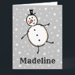 Personalisiert Snowman Weihnachten Karte<br><div class="desc">Diese personalisierte Weihnachtskarte zeigt den Snowman-Charakter der Weihnachtszeit-Crew.</div>
