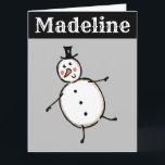 Personalisiert Snowman Weihnachten Karte<br><div class="desc">Diese personalisierte Weihnachtskarte zeigt den Snowman-Charakter der Weihnachtszeit-Crew.</div>