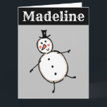 Personalisiert Snowman Weihnachten Karte<br><div class="desc">Diese personalisierte Weihnachtskarte zeigt den Snowman-Charakter der Weihnachtszeit-Crew.</div>