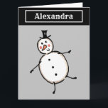 Personalisiert Snowman Weihnachten Karte<br><div class="desc">Diese personalisierte Weihnachtskarte zeigt den Snowman-Charakter der Weihnachtszeit-Crew.</div>