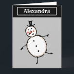 Personalisiert Snowman Weihnachten Karte<br><div class="desc">Diese personalisierte Weihnachtskarte zeigt den Snowman-Charakter der Weihnachtszeit-Crew.</div>