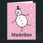 Personalisiert Snowman Weihnachten Karte<br><div class="desc">Diese personalisierte Weihnachtskarte zeigt den Snowman-Charakter der Weihnachtszeit-Crew.</div>
