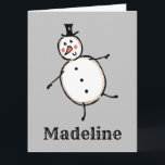 Personalisiert Snowman Weihnachten Karte<br><div class="desc">Diese personalisierte Weihnachtskarte zeigt den Snowman-Charakter der Weihnachtszeit-Crew.</div>