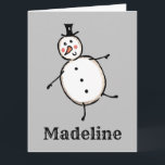 Personalisiert Snowman Weihnachten Karte<br><div class="desc">Diese personalisierte Weihnachtskarte zeigt den Snowman-Charakter der Weihnachtszeit-Crew.</div>