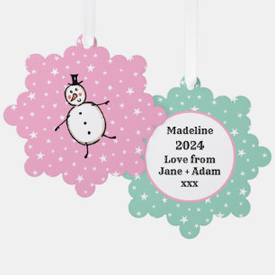 Personalisiert Snowman Weihnachten Ornament Karte