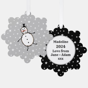 Personalisiert Snowman Weihnachten Ornament Karte