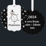 Personalisiert Snowman Weihnachten Ornament Karte<br><div class="desc">Diese personalisierte Weihnachtskarte zeigt den Snowman-Charakter der Weihnachtszeit-Crew.</div>