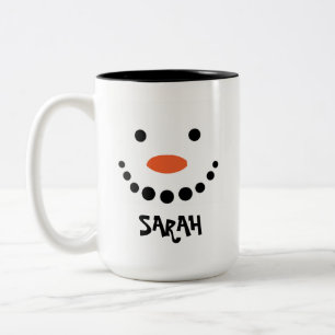 Personalisiert Snowman Weihnachten Zweifarbige Tasse