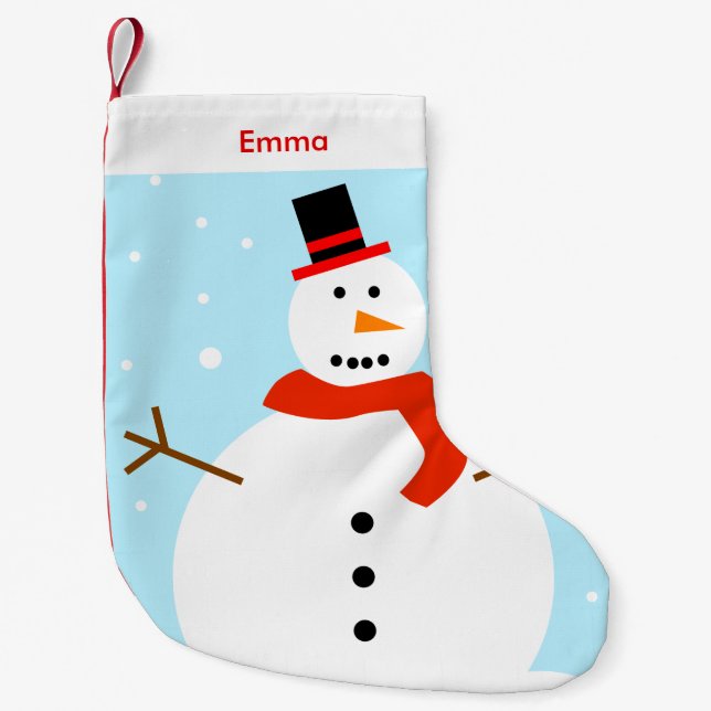 Personalisiert Snowman Weihnachts-Strumpf Kleiner Weihnachtsstrumpf (Vorderseite)
