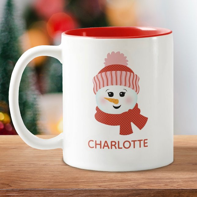 Personalisiert Snowman Zwei-Tone-Kaffee-Tasse Zweifarbige Tasse (Von Creator hochgeladen)