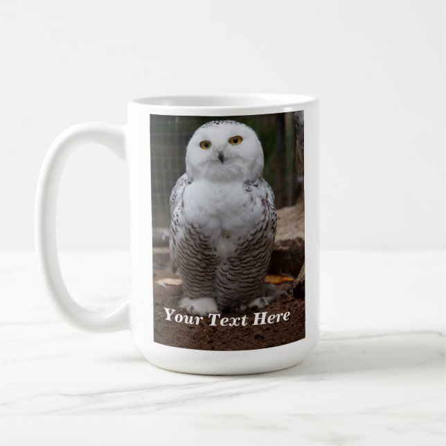 Personalisiert Snowy Owl Foto Tasse (Links)