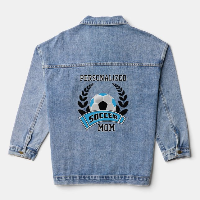 Personalisiert Soccer - Baby Blue Jeansjacke (Rückseite)