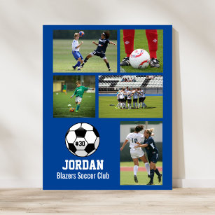 Personalisiert Soccer Fotocollage Name Team # Poster