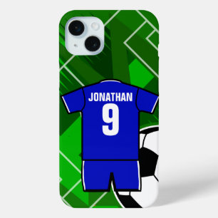 Personalisiert Soccer Jersey Blue mit White Case-Mate iPhone Hülle