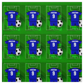 Personalisiert Soccer Jersey Blue mit White Stoff