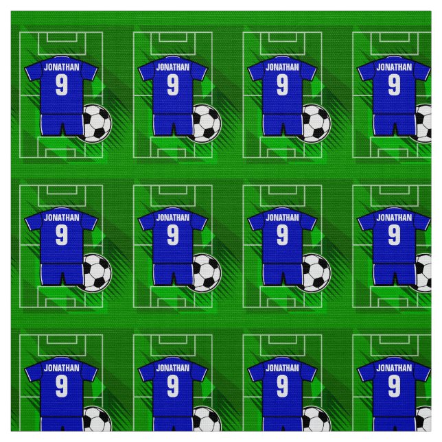 Personalisiert Soccer Jersey Blue mit White Stoff (Muster)