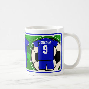 Personalisiert Soccer Jersey Name und Nummer blau Tasse