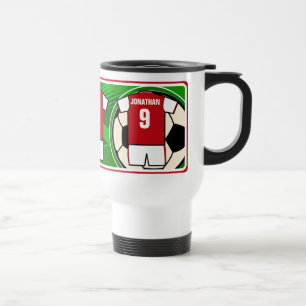 Personalisiert Soccer Jersey Name und Nummer rw2 Reisebecher