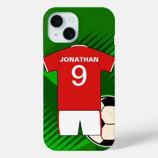 Personalisiert Soccer Jersey Red and White Case-Mate iPhone Hülle